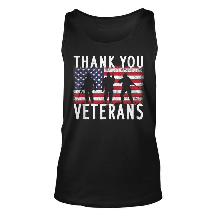 Veterans Day Thank You Veterans Usa Flag Patriotic  V2 Unisex Tank Top