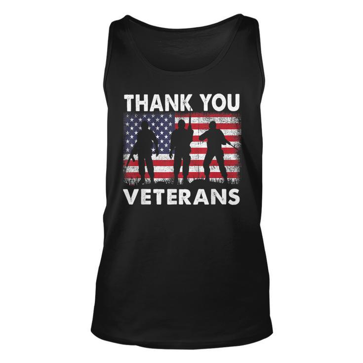 Veterans Day Thank You Veterans Usa Flag Patriotic  V4 Unisex Tank Top