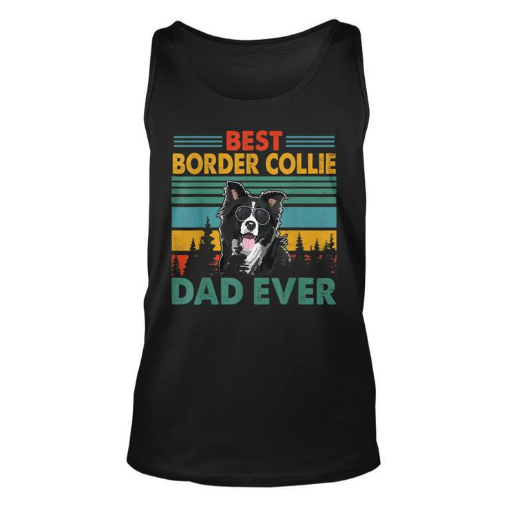 Vintag Retro Best Border Collie Dad Happy Fathers Day Unisex Tank Top