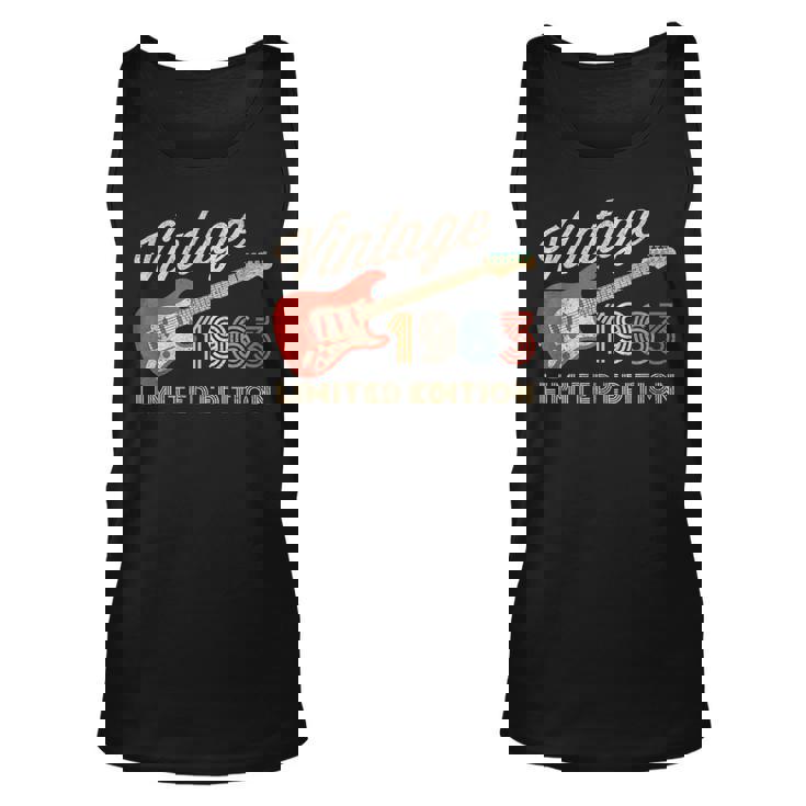 Vintage 1963 Limited Edition Guitar Year Of Birth Birthday Unisex Tank Top