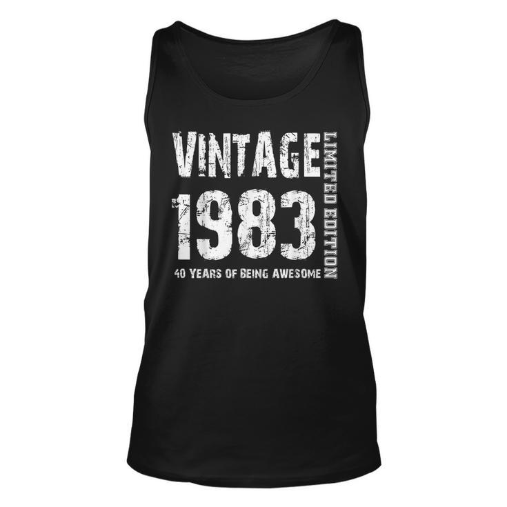 Vintage 1983 40 Years Of Being Awesome 40Th Birthday  Unisex Tank Top
