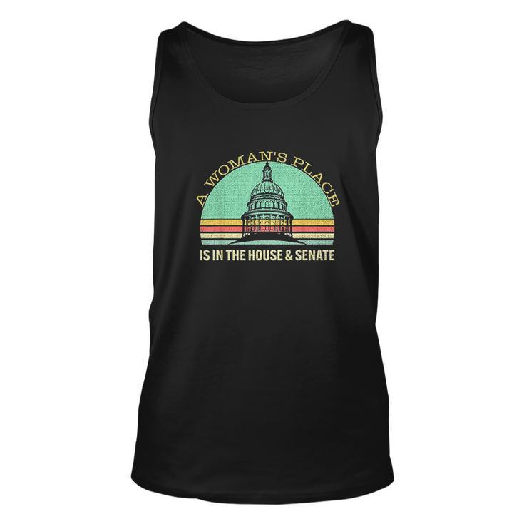Vintage A Womans Place Is In The House And Senate Men Women Tank Top Graphic Print Unisex