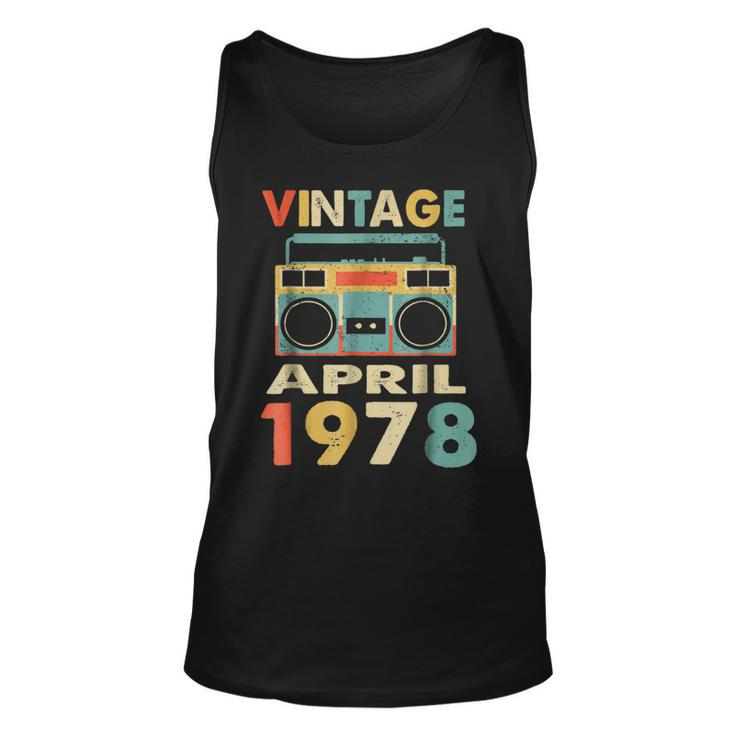 Vintage April 1978 Tshirt Retro 41St Birthday Gifts Unisex Tank Top