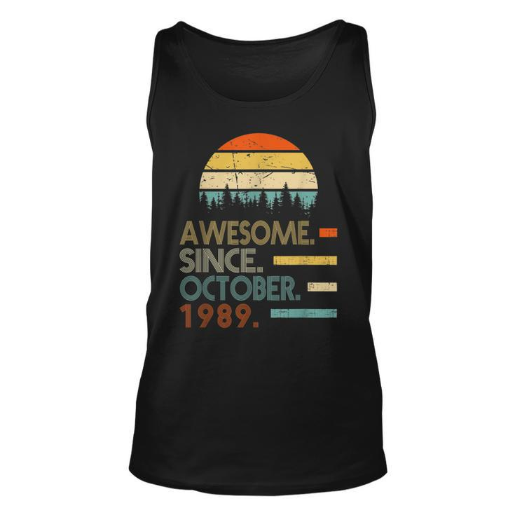 Vintage Awesome Since October 1989 Shirt 30Th Birthday Tank Top
