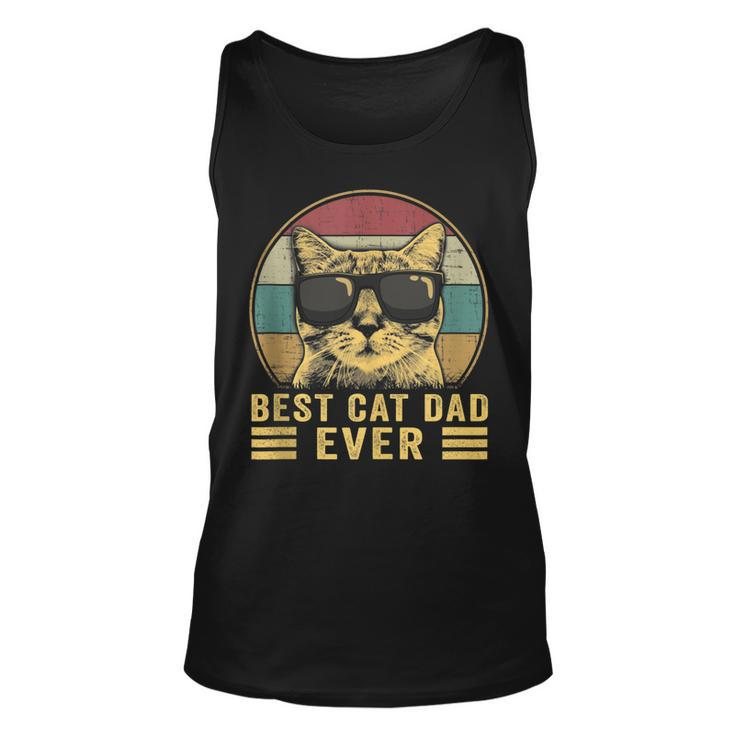 Vintage Best Cat Dad Ever Bump Fit  Funny Fathers Day  Unisex Tank Top
