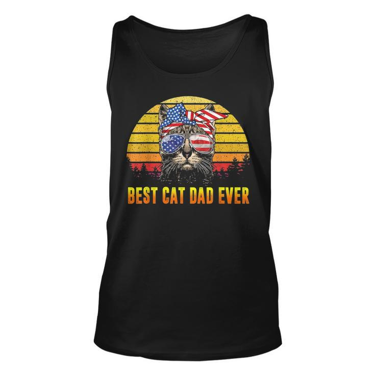 Vintage Best Cat Dad Ever Fathers Day Gifts 4Th Of July Men Unisex Tank Top