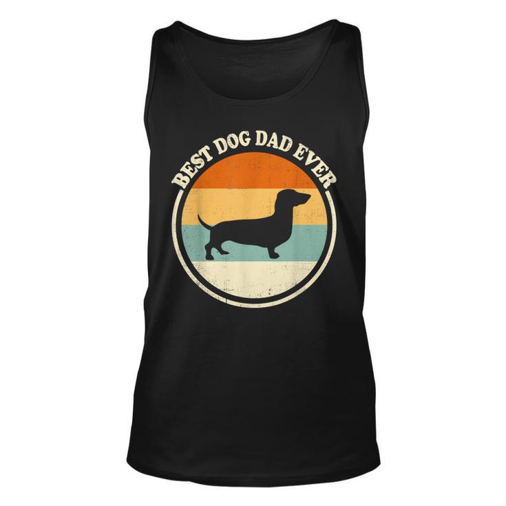 Vintage Best Dog Dad Ever Dachshund Dog Lover Fathers Day  Unisex Tank Top