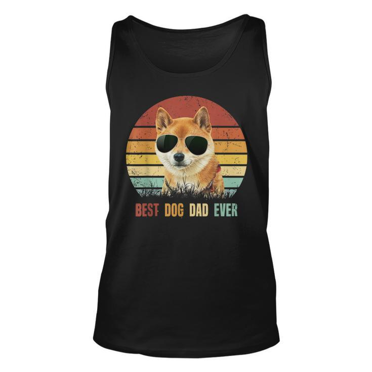 Vintage Best Dog Dad Ever Shiba Inu Fathers Day Tank Top