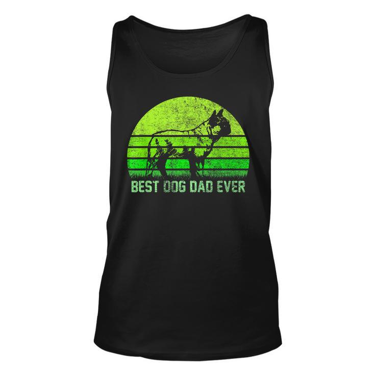Vintage Best French Bulldog Dog Dad Ever Silhouette Sunset Unisex Tank Top