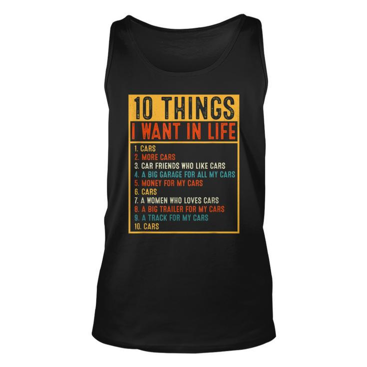Vintage Car 10 Things I Want In My Life Cars More Car  Unisex Tank Top