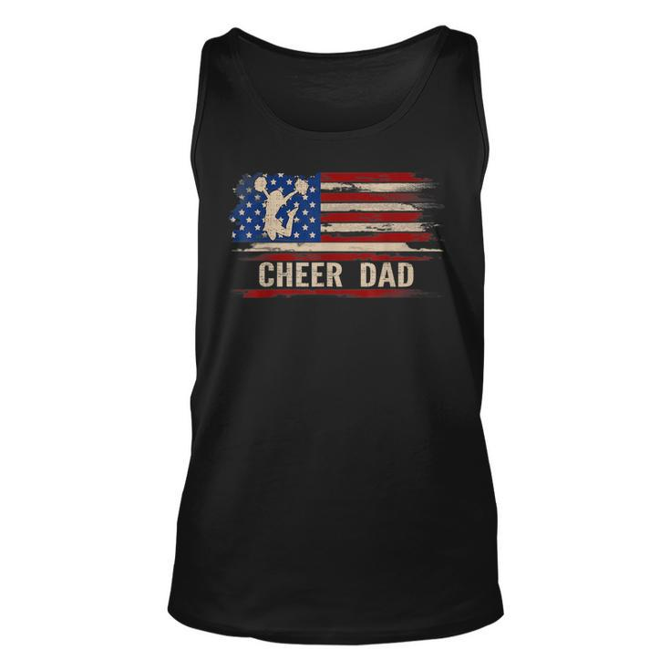 Vintage Cheer Dad American Usa Flag CheerleadingDance Gift  Unisex Tank Top