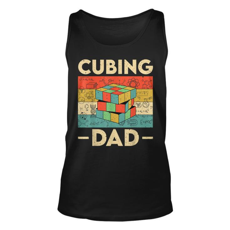 Vintage Cubing Dad Funny Speedcubing Math Lovers  Unisex Tank Top