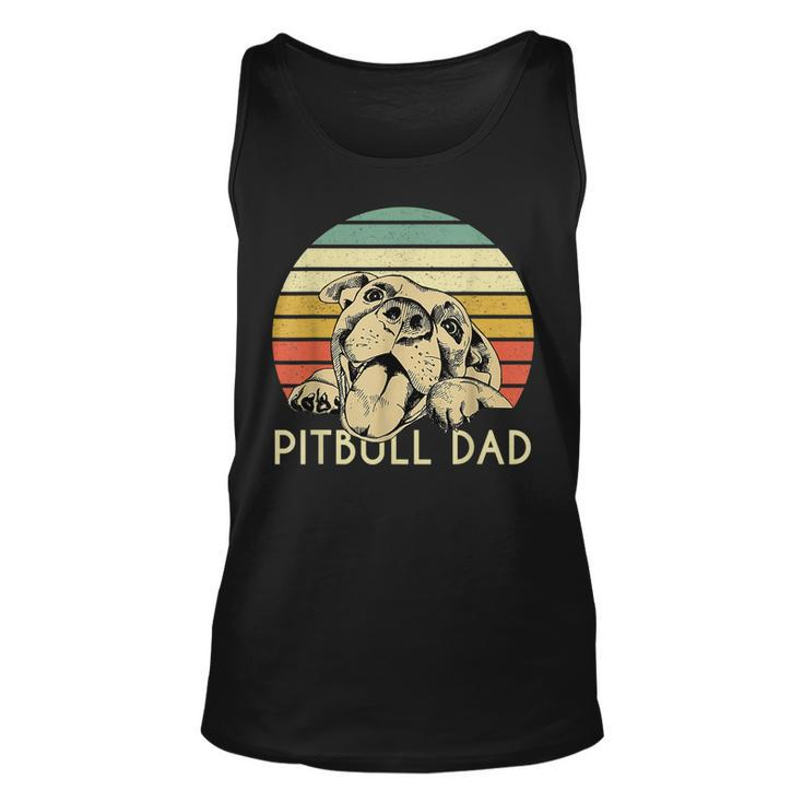 Vintage Dog Lover Gift Best Pit Bull Dad Ever Fathers Day Unisex Tank Top