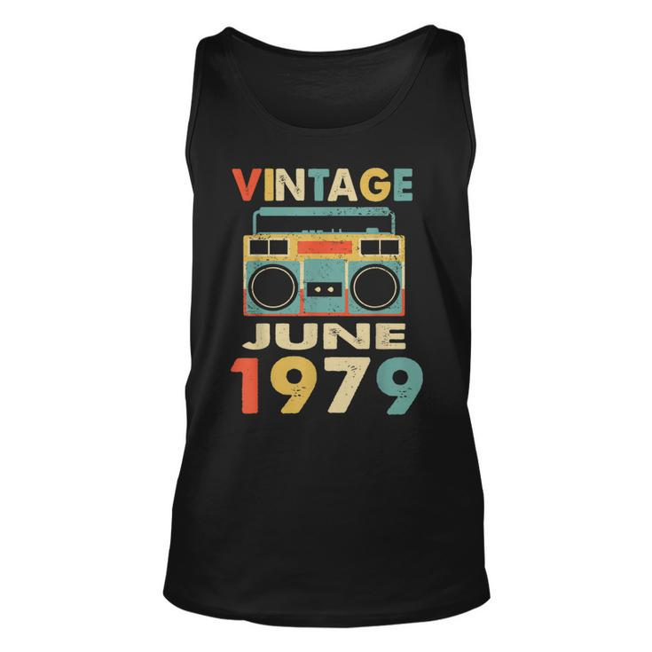Vintage June 1979 Tshirt Retro 40Th Birthday Gifts Unisex Tank Top