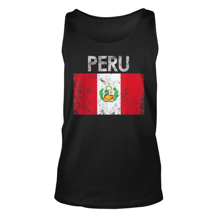 Vintage Peru Peruvian Flag Pride Gift  Unisex Tank Top