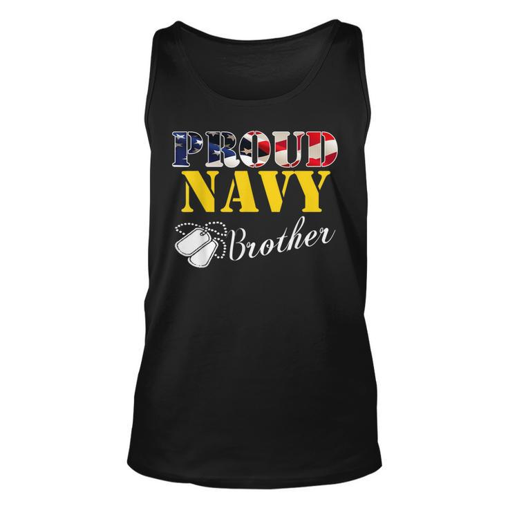 Vintage Proud Navy Brother With American Flag Gift Veteran  Unisex Tank Top