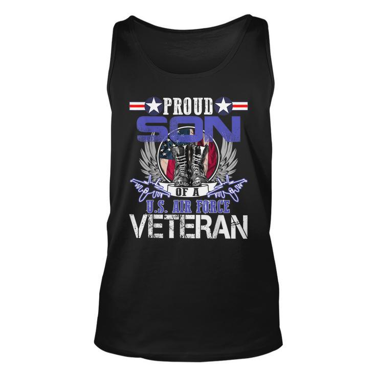 Vintage Proud Son Of A US Air Force Veteran Gift Mom Dad  Unisex Tank Top