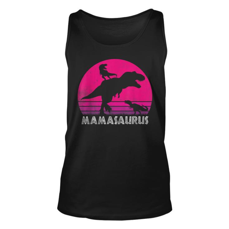 Vintage Retro 2 Kids Mamasaurus Sunset Funny Gift For Mother  Unisex Tank Top
