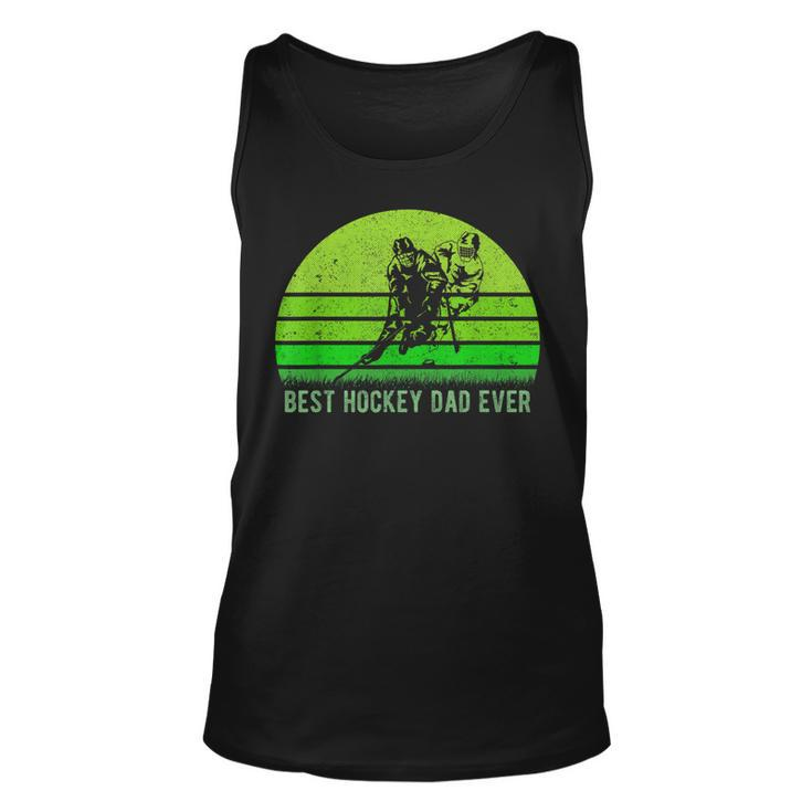 Vintage Retro Best Hockey Dad Ever DadFathers Day Tank Top