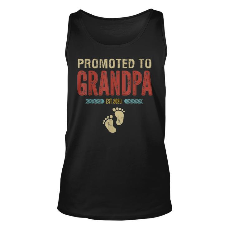 Vintage Retro Promoted To Grandpa Est 2021 Fathers Day Gift Unisex Tank Top