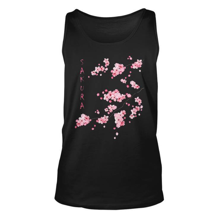 Vintage Sakura Cherry Blossom Japanese Graphical Art Unisex Tank Top