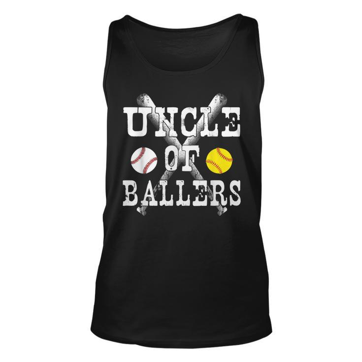 Vintage Uncle Of Ballers T  Funny Baseball Softball Lov  Unisex Tank Top
