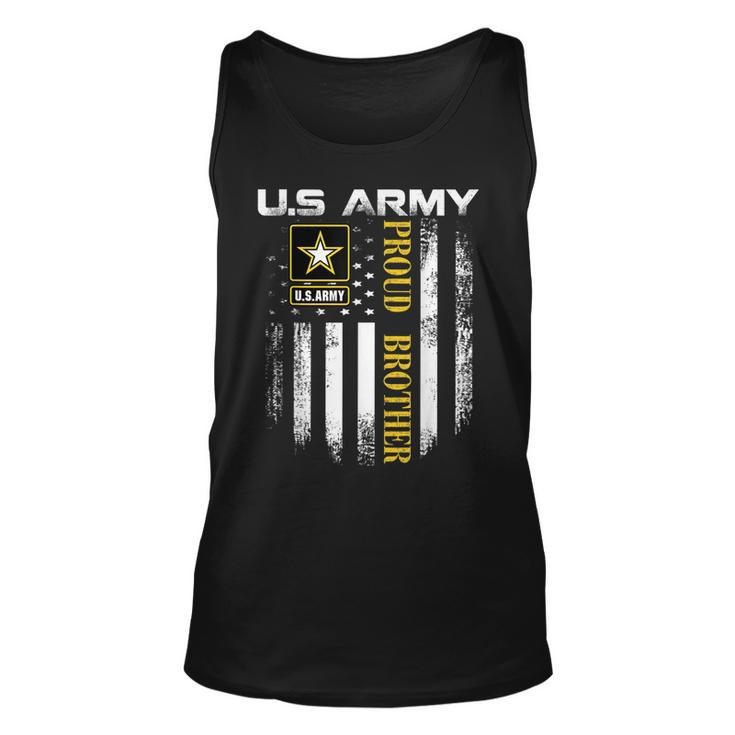 Vintage US Army Proud Brother With American Flag Gift  Unisex Tank Top