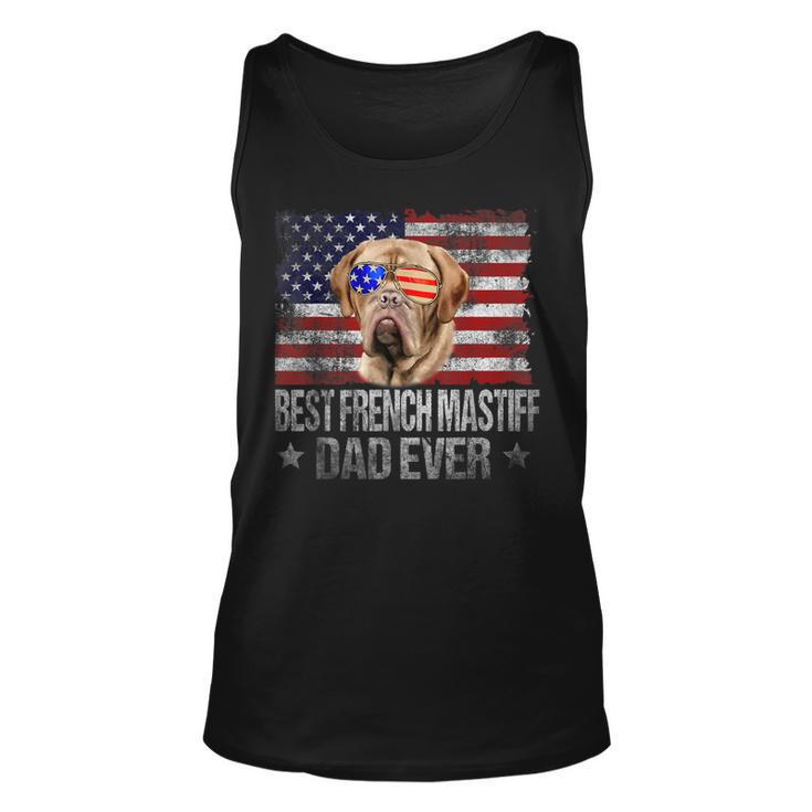 Vintage Usa Best French Mastiff Dad Ever American Flag Gift Unisex Tank Top