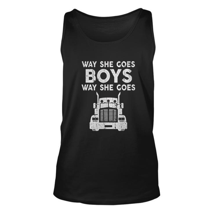 Way She Goes Boys Way She Goes Truck Trucker Men Women Tank Top Graphic Print Unisex