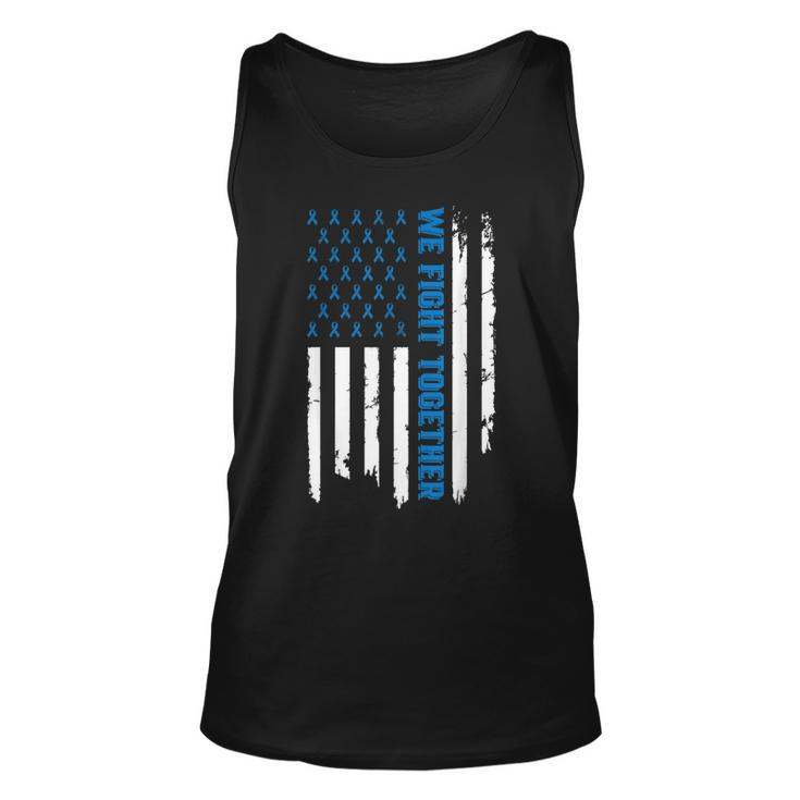 We Fight Together Usa Flag Ribbon Colorectal Cancer  Unisex Tank Top