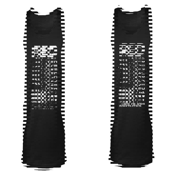 Wear Red Every Friday Support Our Troops T Shirt Military Unisex Tank Top