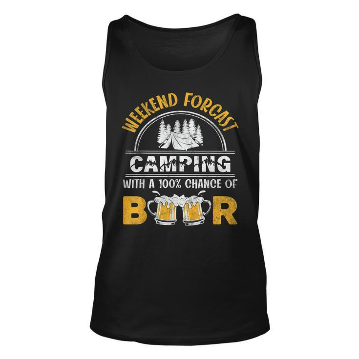Weekend Forcast Camping With A 100 Chance Of Beer Vintage  Unisex Tank Top