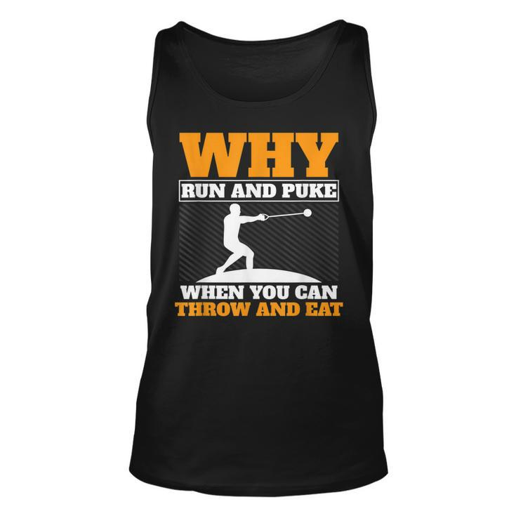 Why Run And Puke Hammer Throw Track And Field Hammer Thrower Tank Top
