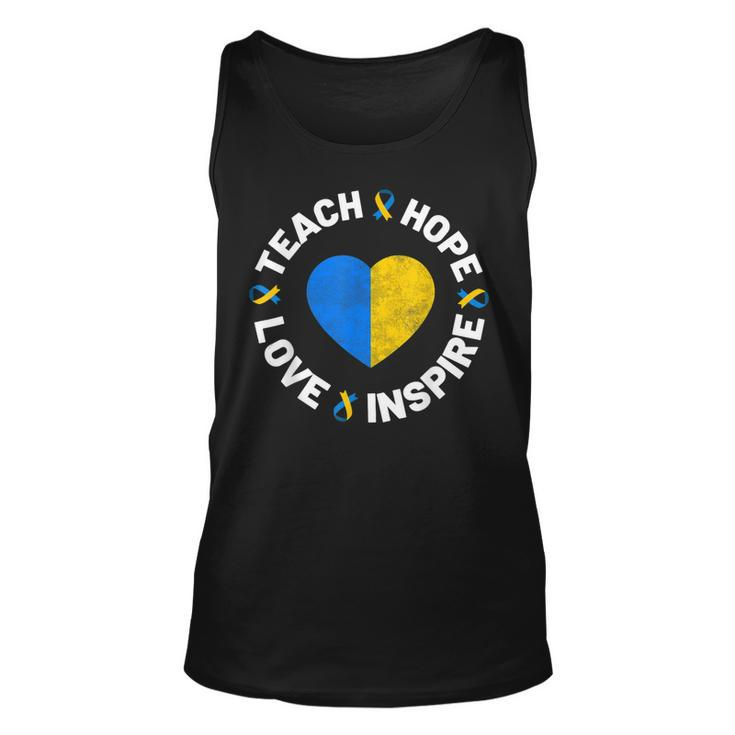 World Down Syndrome Day Awareness Ribbon Teach Hope Love T21 Tank Top