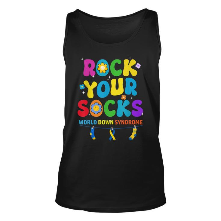 World Down Syndrome Day Rock Your Socks Awareness  Unisex Tank Top