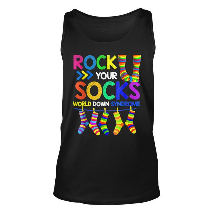 World Down Syndrome Dayrock Your Socks Awareness  Unisex Tank Top