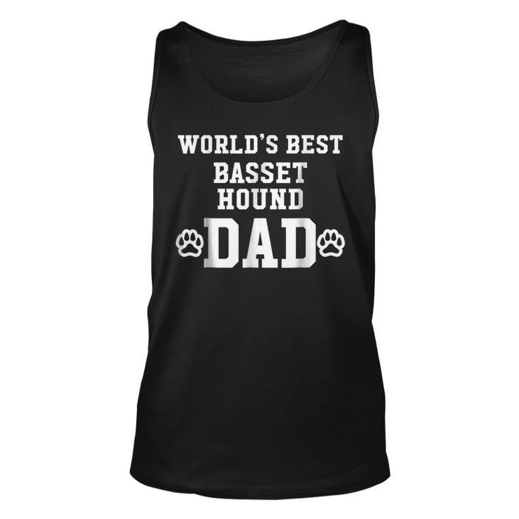 Worlds Best Basset Hound Dad Dog Lover Pawprint Unisex Tank Top