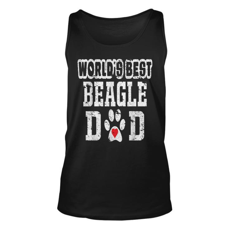 Worlds Best Beagle Dad Dog Lover Distressed Unisex Tank Top