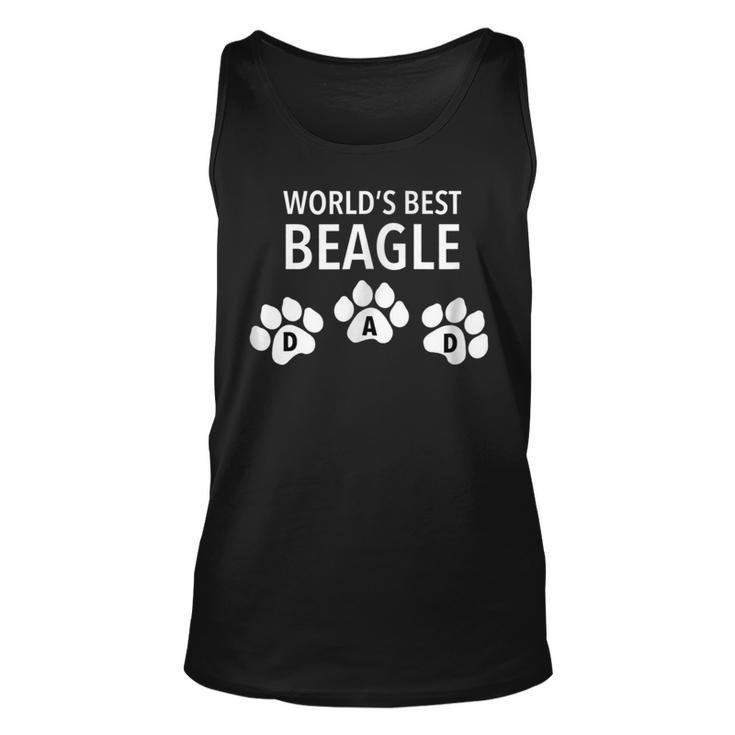 Worlds Best Beagle Dad T  With Paw Design Effect Unisex Tank Top