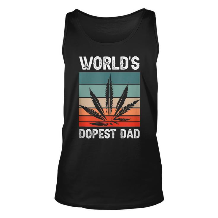 Worlds Dopest Dad Marijuana Cannabis Weed Vintage  Unisex Tank Top