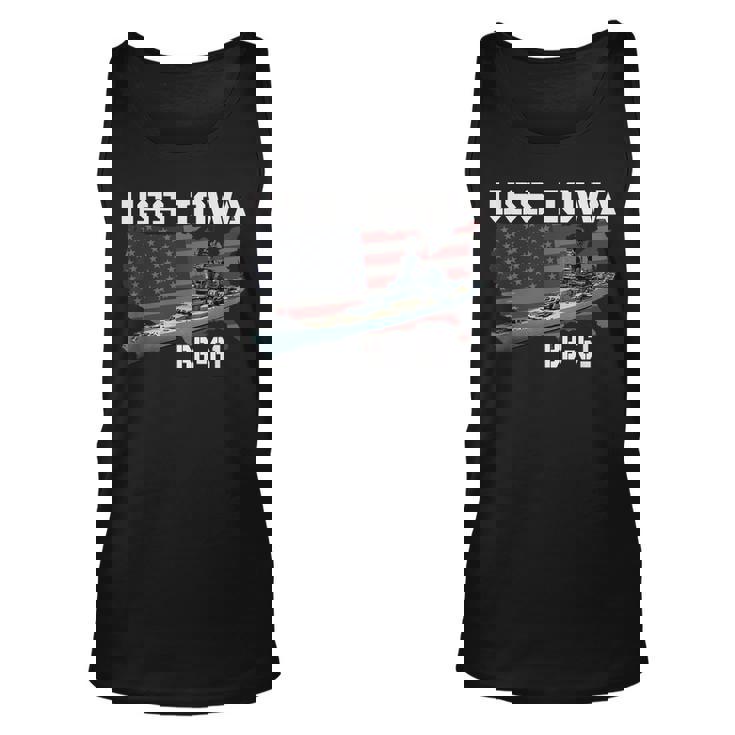 Ww2 American Battleship Uss Iowa Warship Bb-61 Veterans  Unisex Tank Top
