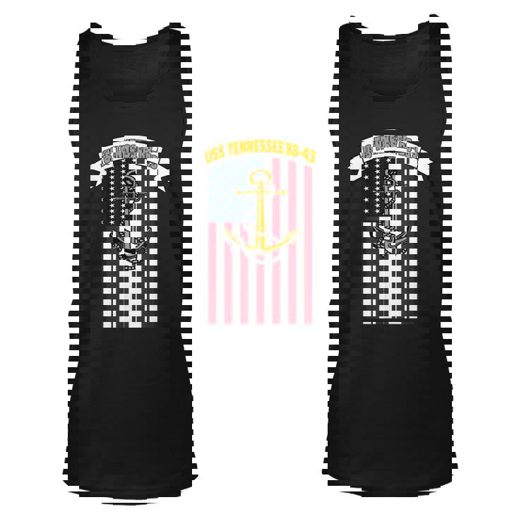 Ww2 Battleship Uss Tennessee Bb-43 Warship Veteran Dad Son  Unisex Tank Top