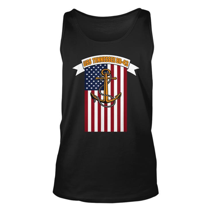 Ww2 Battleship Uss Tennessee Bb-43 Warship Veteran Dad Son Unisex Tank Top