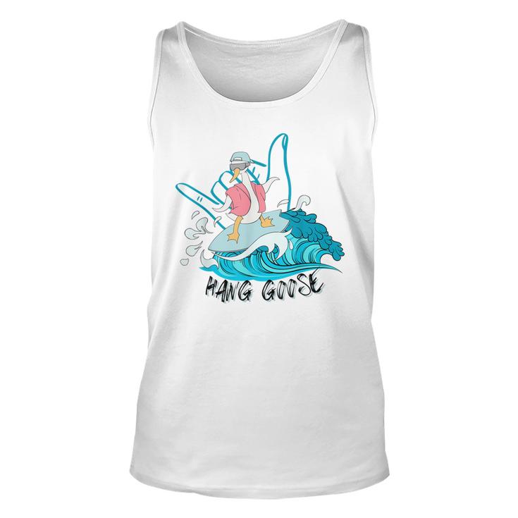 Hang Goose Silly Goose Surfing Funny Farm Animal  Unisex Tank Top