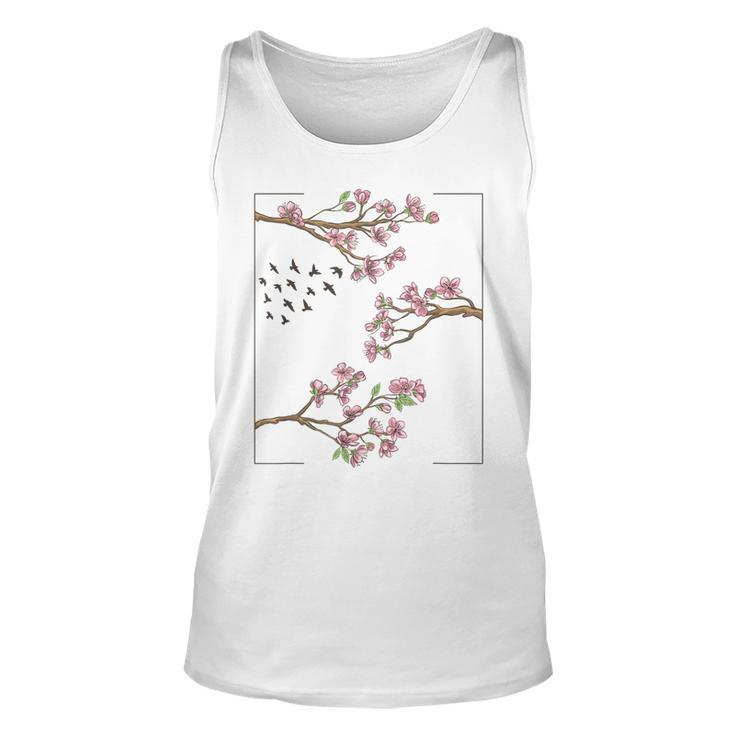 Aesthetic Japanese Style Cherry Blossom Tree Sakura Japan  Unisex Tank Top