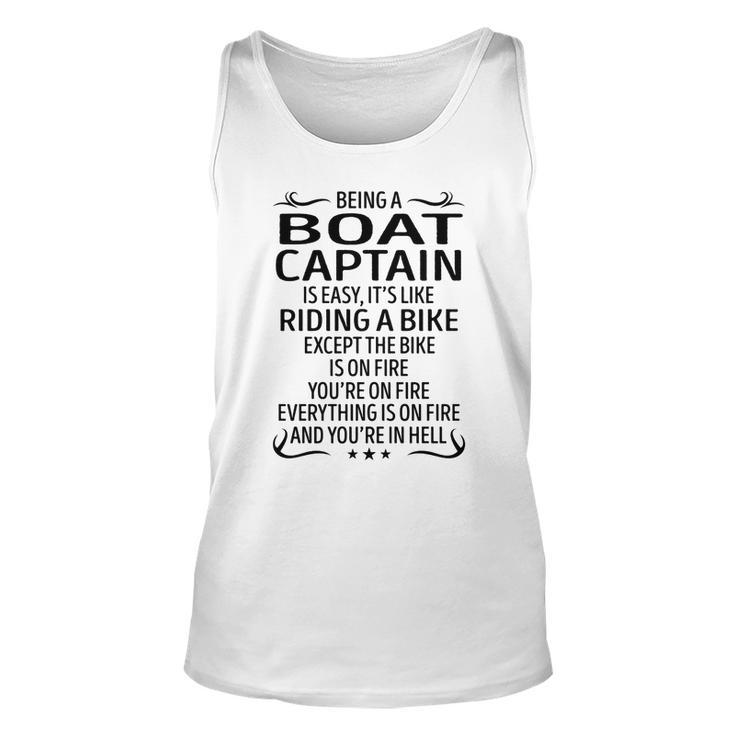 Being A Boat Captain Like Riding A Bike  Unisex Tank Top