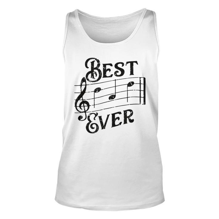 Best Dad Ever Musical Notes Design For Music Lover Father Unisex Tank Top