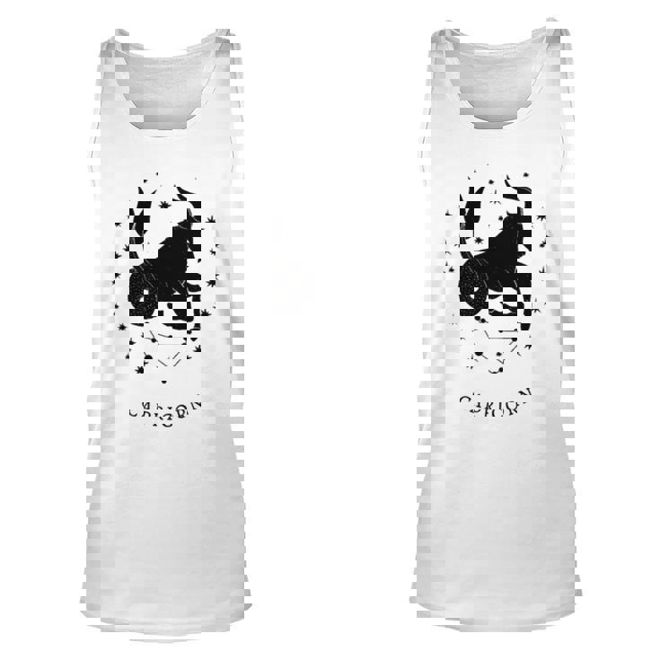 Black Capricorn Zodiac Sign Unisex Tank Top
