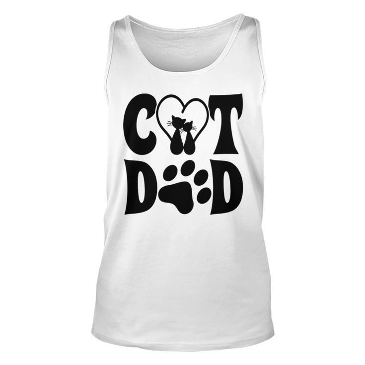 Cat Dad Heart Personalized Cat Dad Unisex Tank Top