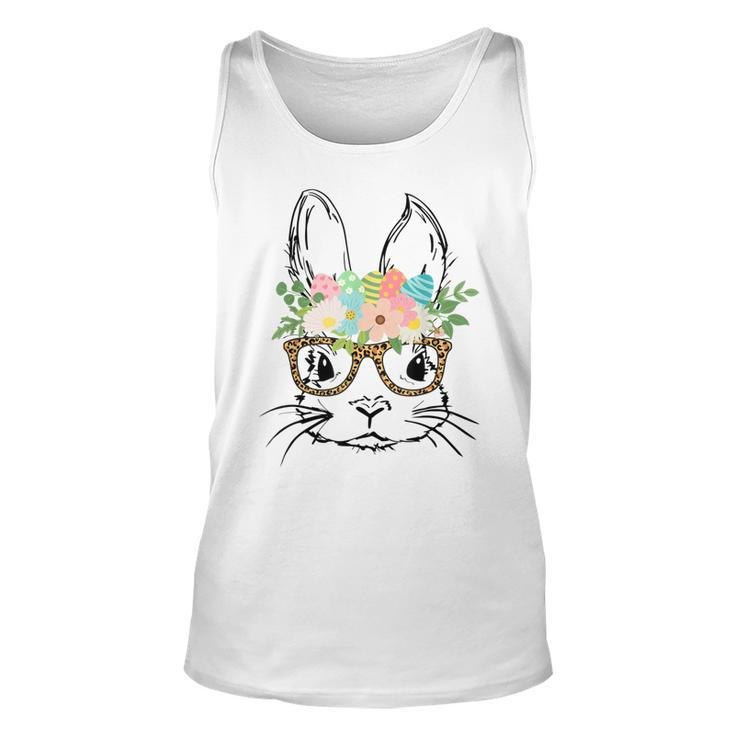 Cute Bunny Face With Leopard Glasses Women Girls Kids Easter Tank Top